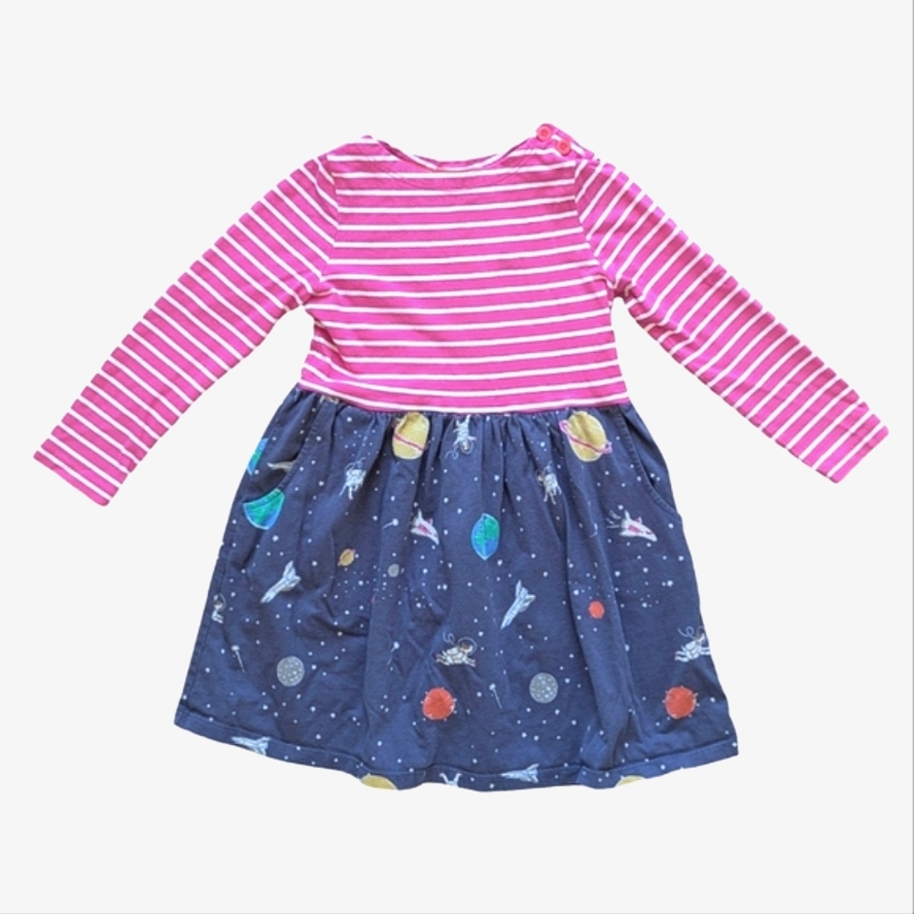 Mini Boden Striped Space Hotchpotch Dress - Size 3-4